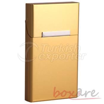 Sarı Alüminyum Sade Sigara Kutusu Uzun Slim