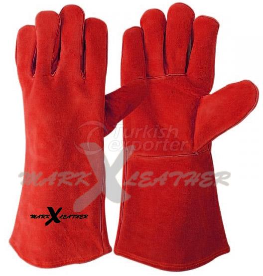 Leather Welding Gloves REd