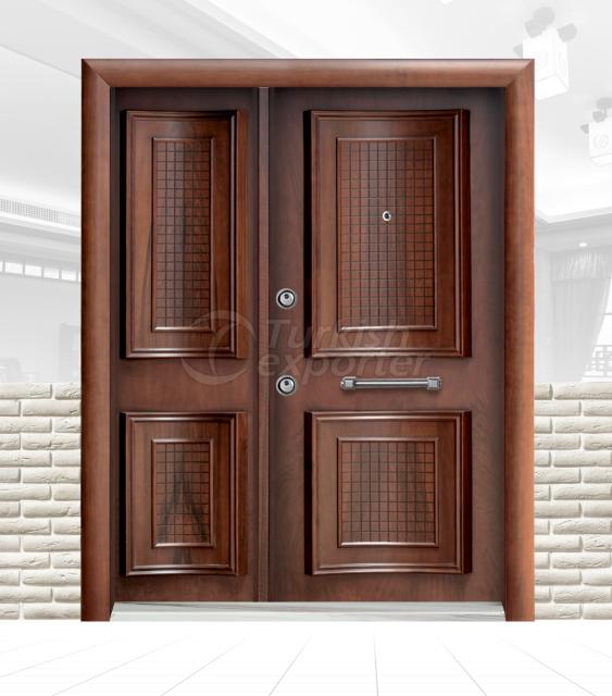 Embossed walnut door