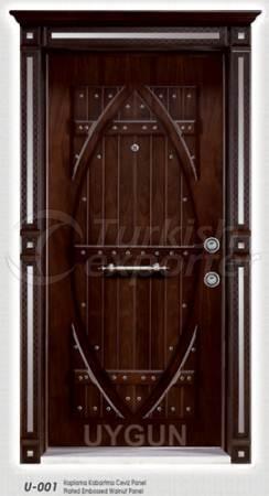 Steel Door Walnut Panel U 001