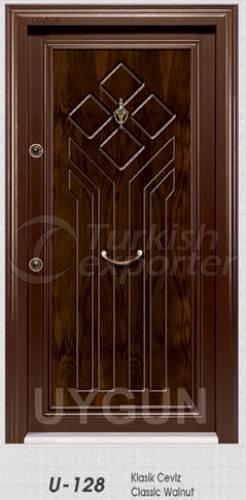 Steel Door Walnut Serie U 128