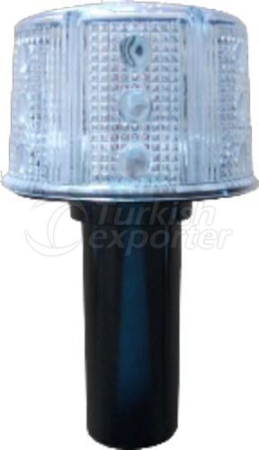 Güneş Enerjili Ledli İkaz Lambası (SOLAR FLAŞÖR) (DİREK ÜSTÜ KAMALI MODEL)