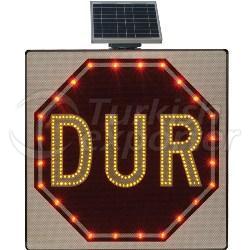 Güneş Enerjili (Solar) Ledli Dur Levhası