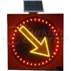 Güneş Enerjili (Solar) Ledli Sağdan Gidiniz Levhası (60 x 60)