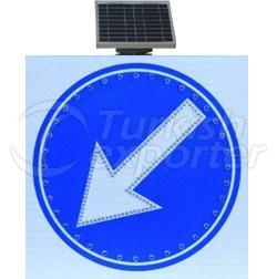 Güneş Enerjili (Solar) Ledli Sağdan Gidiniz Levhası (60 x 60)