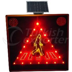 Güneş Enerjili (Solar) Ledli Spotlu 4 Fonksiyonlu Yürüyen Adam Levhası