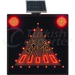 Güneş Enerjili (Solar) Ledli Spotlu Okul Geçidi Levhası (60 x 60)