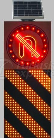 Güneş Enerjili (Solar) Ledli U Dönüşü Yapılmaz ve Refuj Başı Levhası