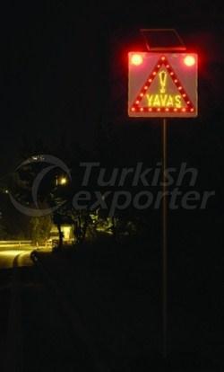 Güneş Enerjili (Solar) Ledli Yavaş Levhası