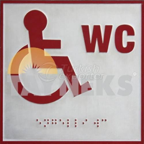 Görme Engelliler İçin Kabartma WC Engelli Levhası