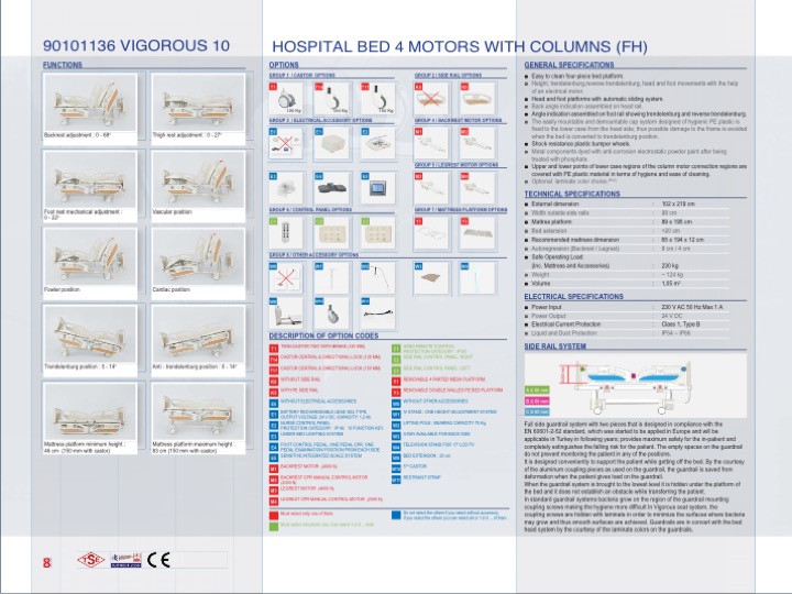 90191136 4 MOTORS HOSPITAL BEDS