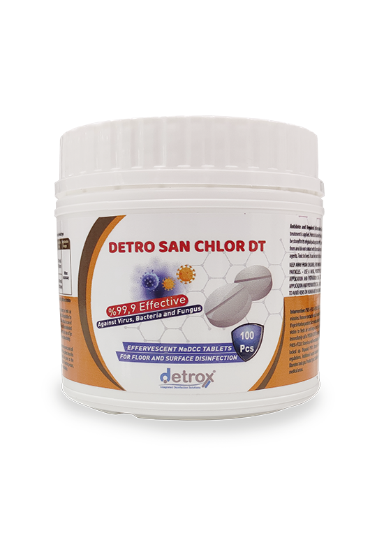 DETRO SAN CHLOR Effervescent NaDCC Tablets for Floor and Surface Disinfection