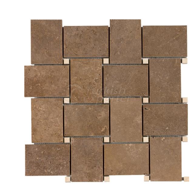 Basketweave  Large Noce Light Travertine
