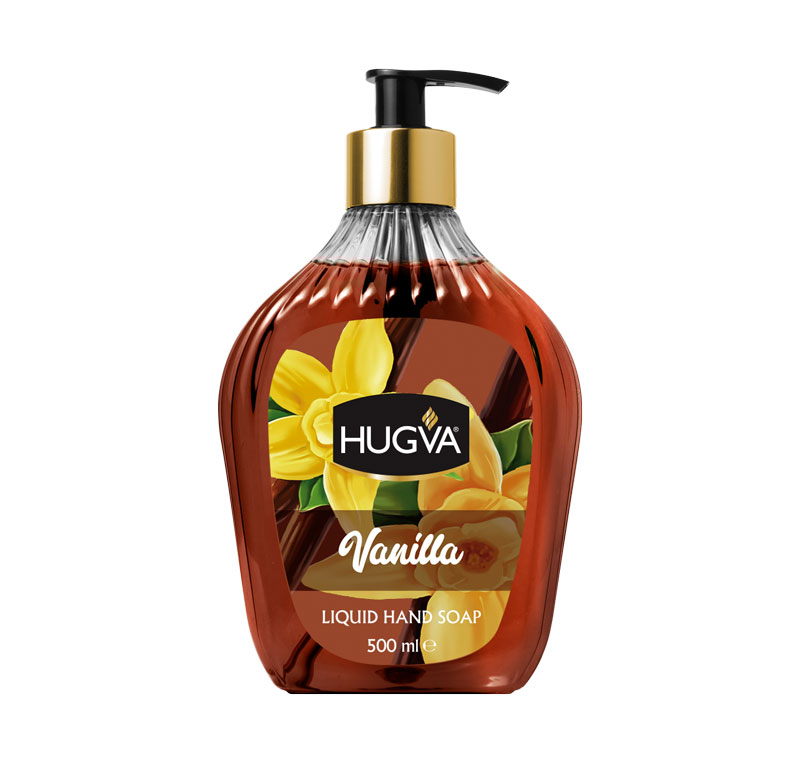 HUGVA JABÓN LÍQUIDO DE MANOS PREMIUM VAINILLA, MAGNOLIA, OLIVA / 500 ML * 12