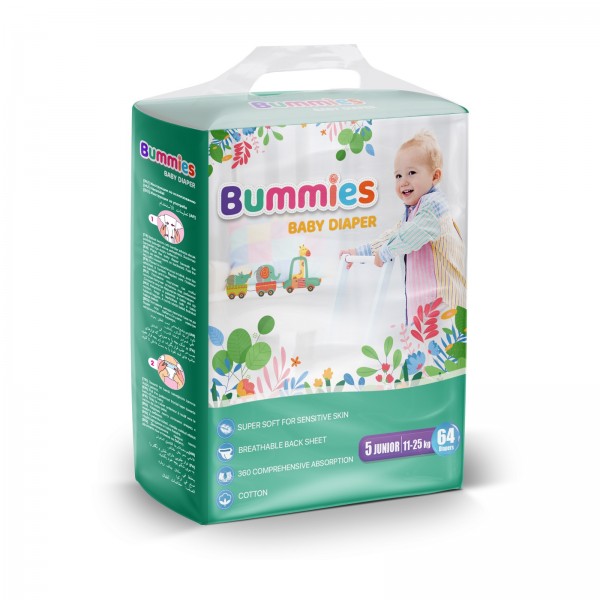 Fralda de bebê Bummies 64 peças júnior