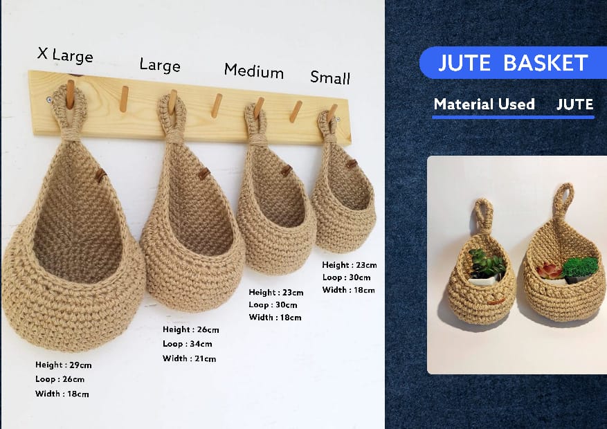 crochet jute basket