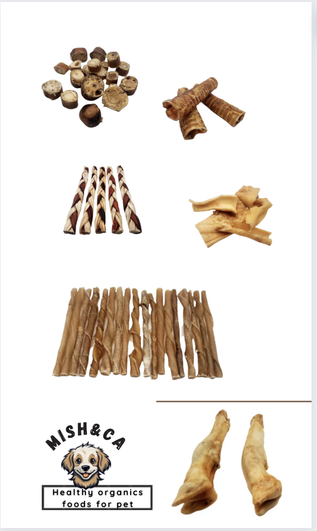 dried dog treats, sticks