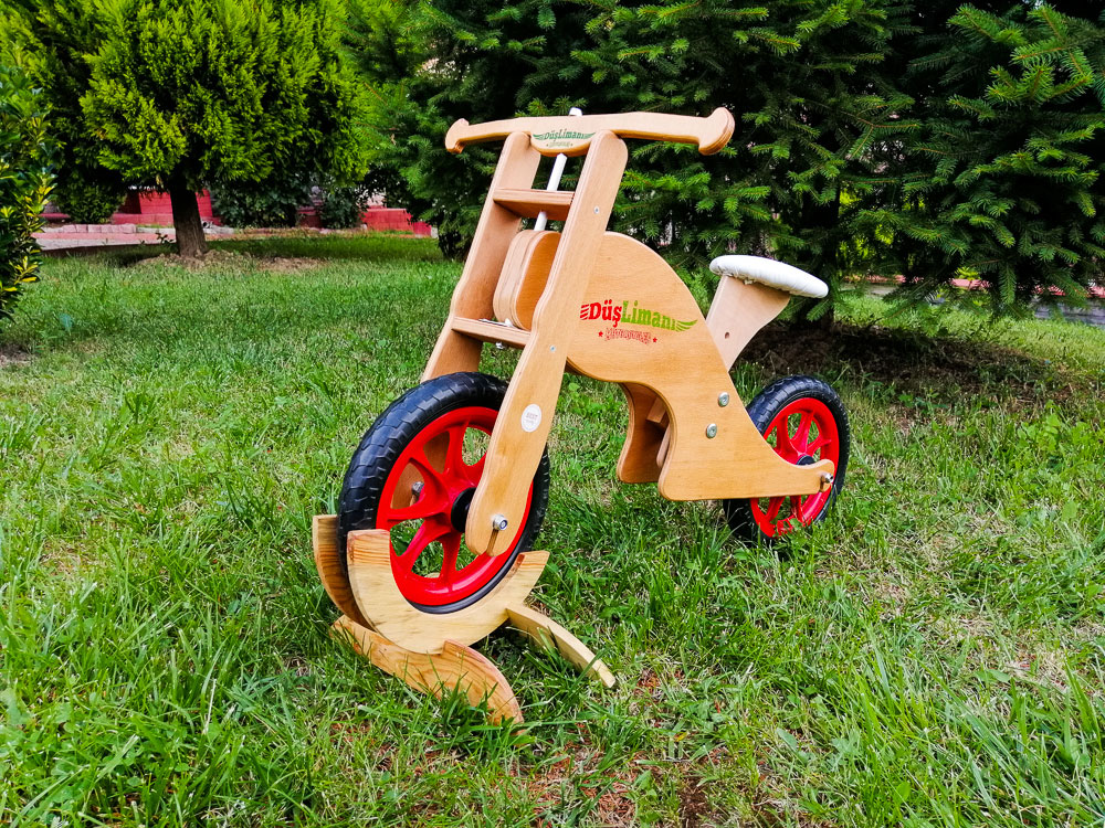 wooden balance bike