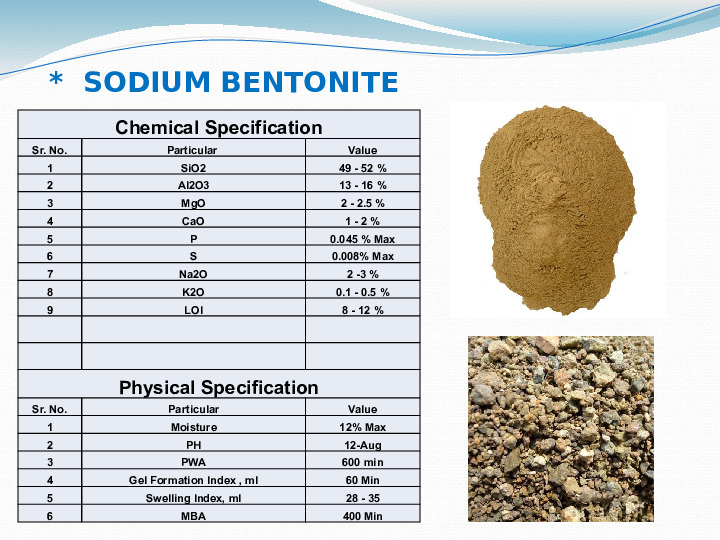 Sodium Bentonite Lumps or Powder 