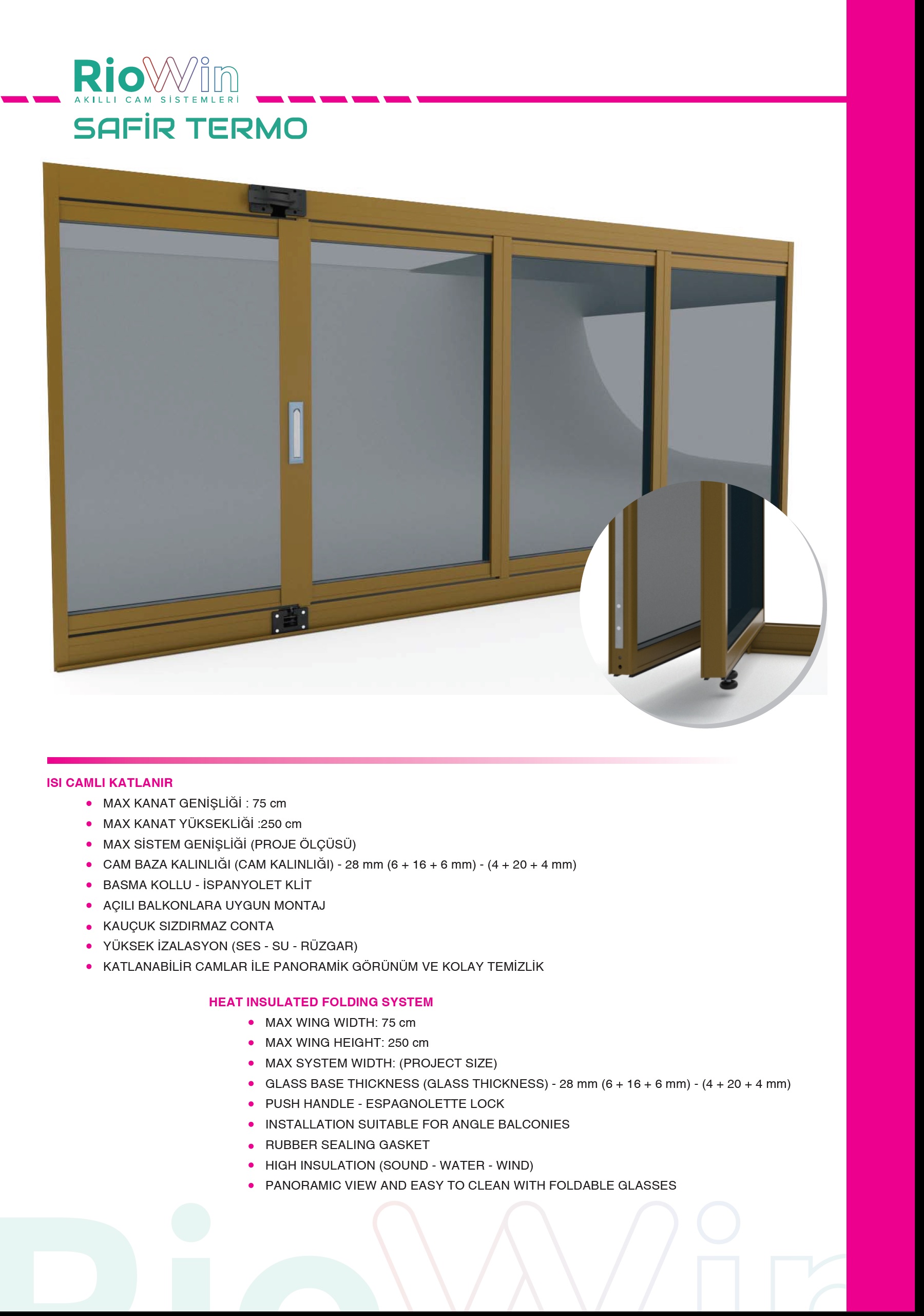 HEAT INSULATED FOLDING WINDOW SYSTEM (DOUBLE  GLASS)