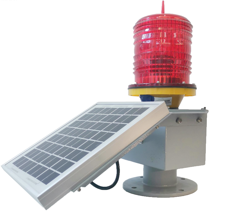 DC11-18V Solar Power Aviation Obstruction Light with Solar Panel