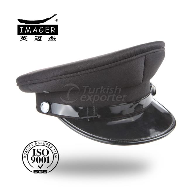 Notary Peaked Cap With Black Strap