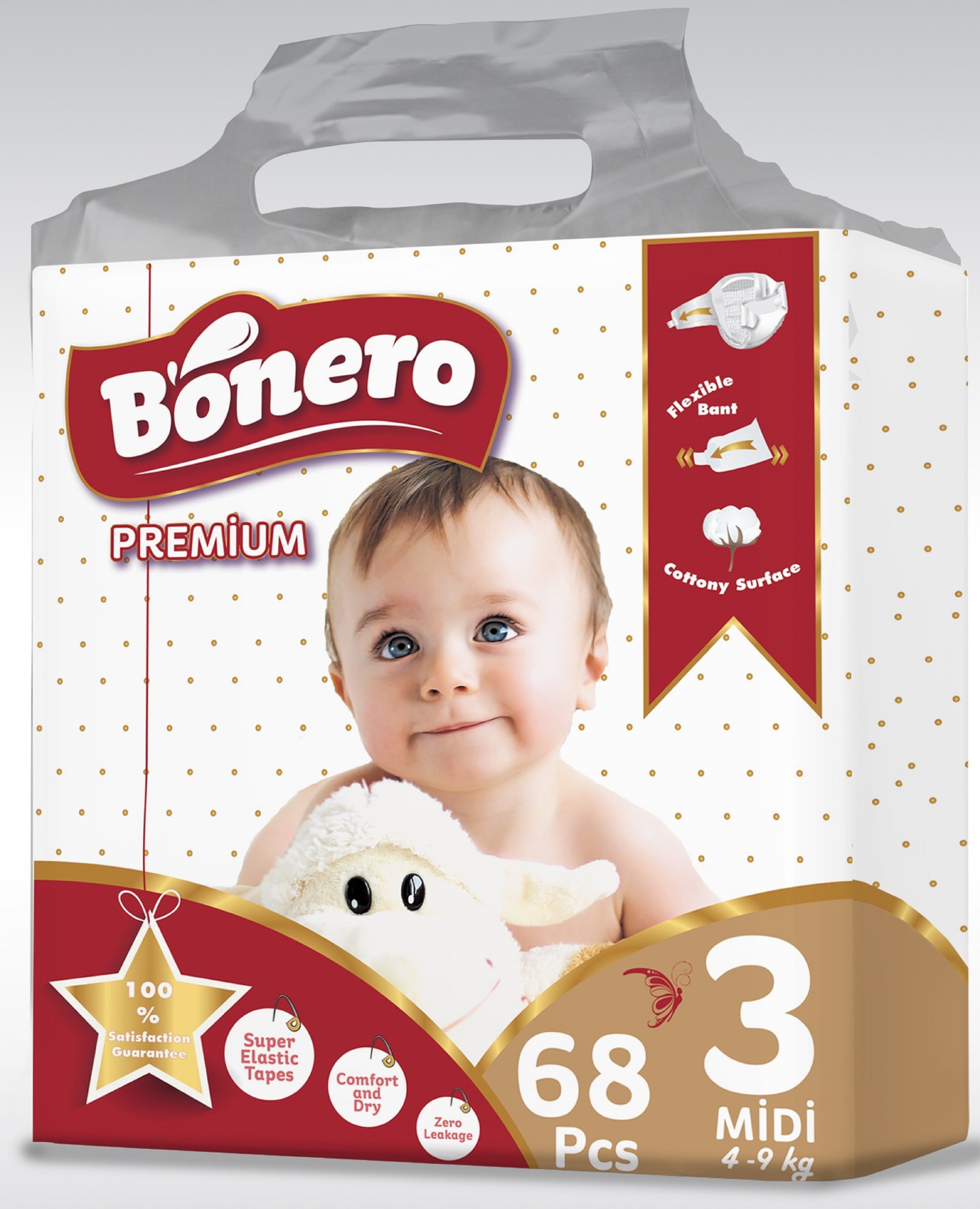 Детские подгузники Bonero Maxi 60 шт.