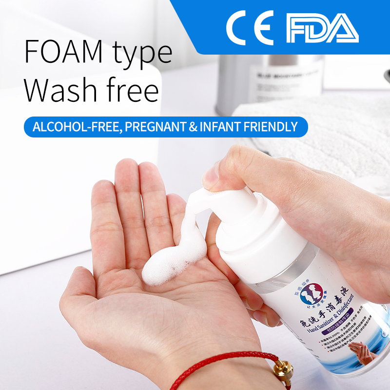 100ml foam alcohol free rinse-free instant dry hand sanitizer 