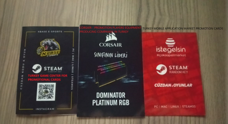 Code cards that are used for promotional or sales purposes for computer players.	