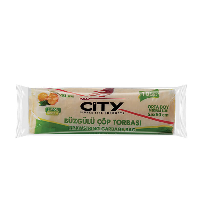 Büzgülü Çöp Torbası 40 Lt Limon 10 Lu (Orta)