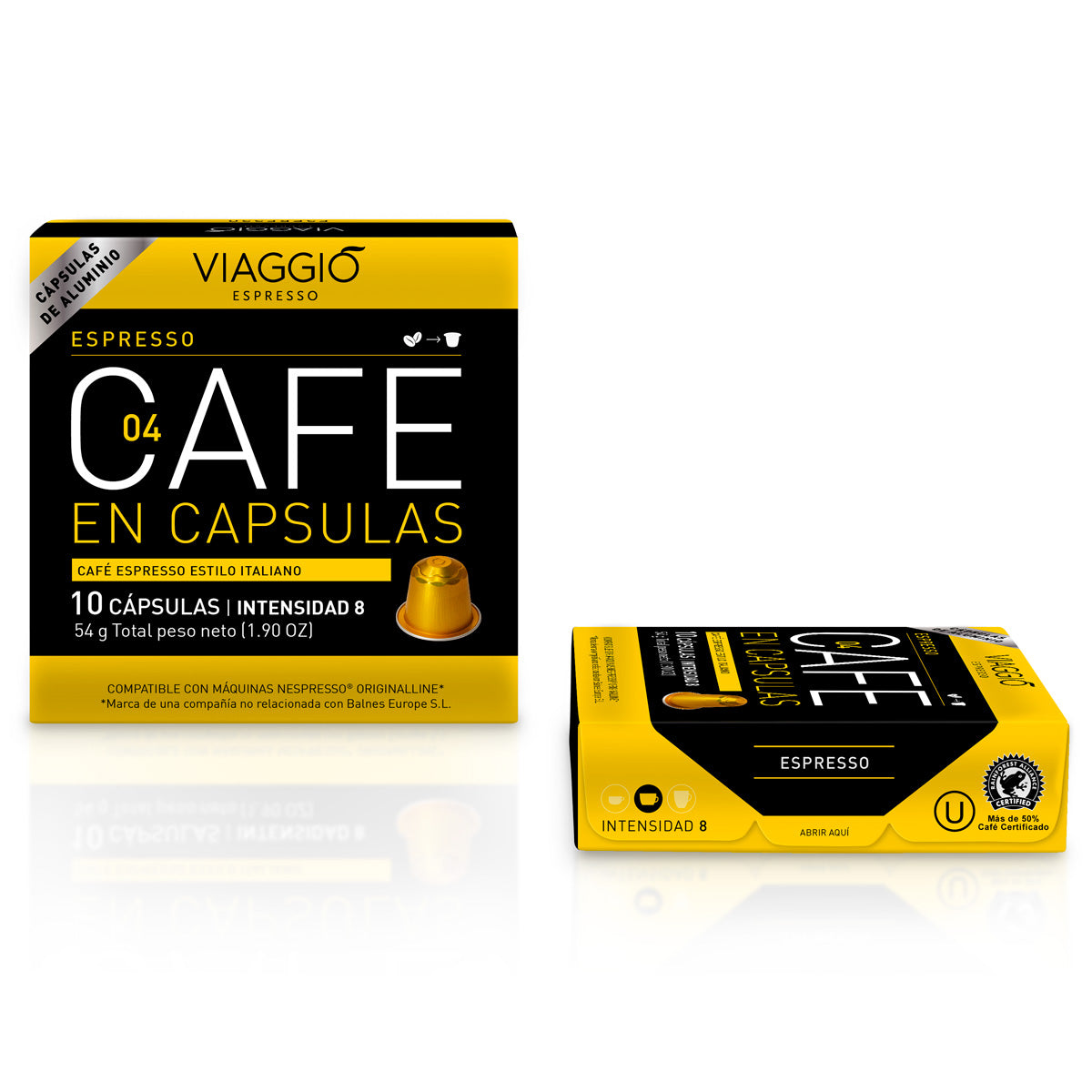 Viaggio Espresso Espresso Aluminium Capsules Compatible with Nespresso