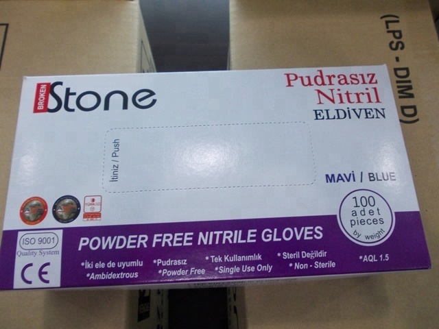 Powder Free Nitrile Gloves - Blue 