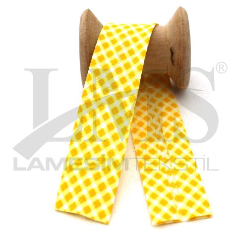 Polycotton Bias Binding Tape, Piticar Gingham Bias 20/10/10 Woven Bias Binding