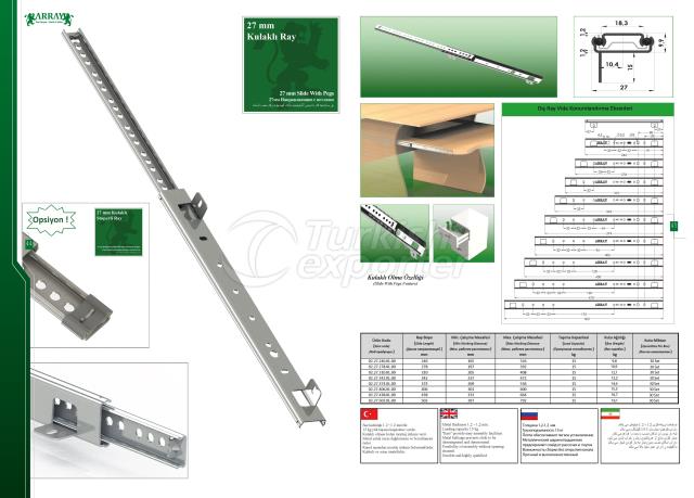 27 mm Ball Bearing Slides With Pegs