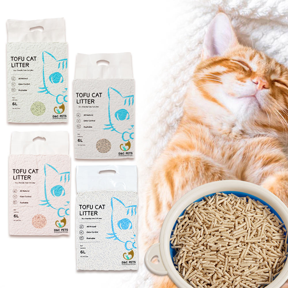 Pet OEM Factory Tofu Cat Litter Plant Based Clumping Cat Litter Tofu Flushable For Pet Cats Kitten