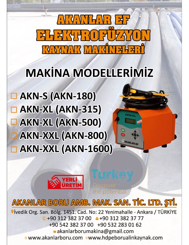 Akanlar EF elektrofüzyon kaynak makinaları