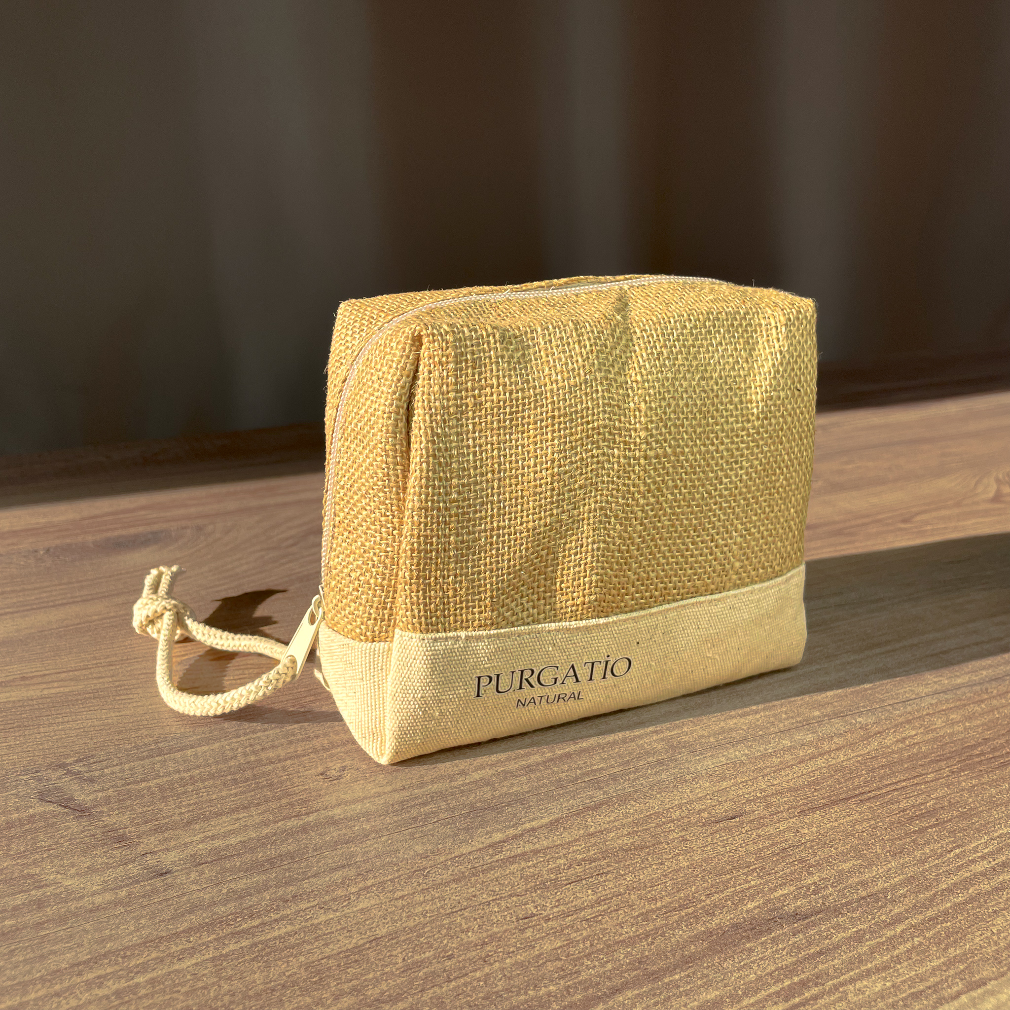 Jute Clutch Cosmetic Makeup Bag