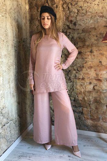 Silvery Blouse Trouser2301 Powder Color