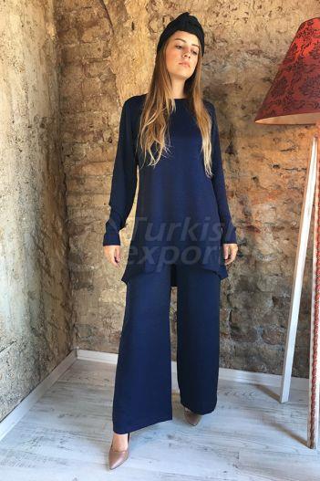 Silvery Blouse Trouser 2301 Navy Blue