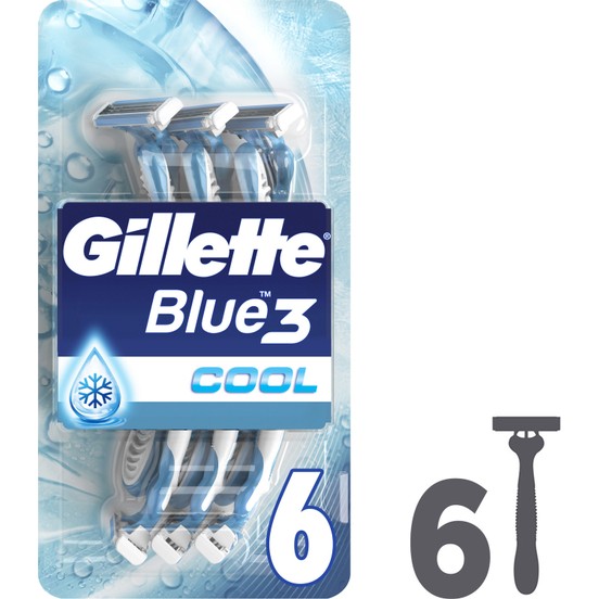 gillette blue3 cool men disponsable razor - count 6