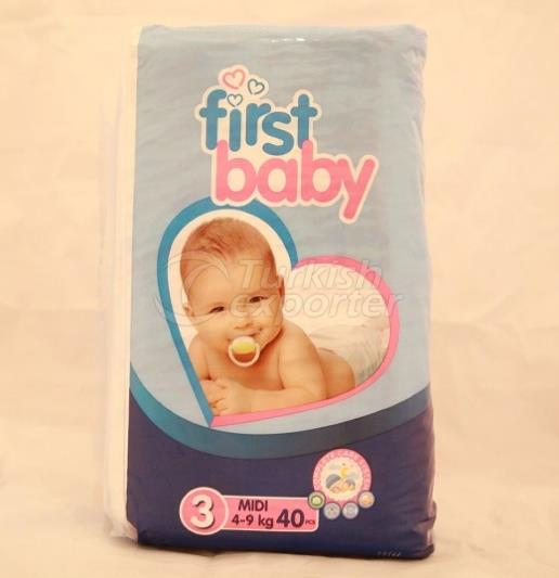 FIRST BABY 3 NO MIDI BABY DIAPER BEZI 5-9 KG