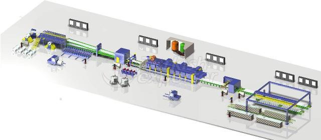 Sandwich panel production line