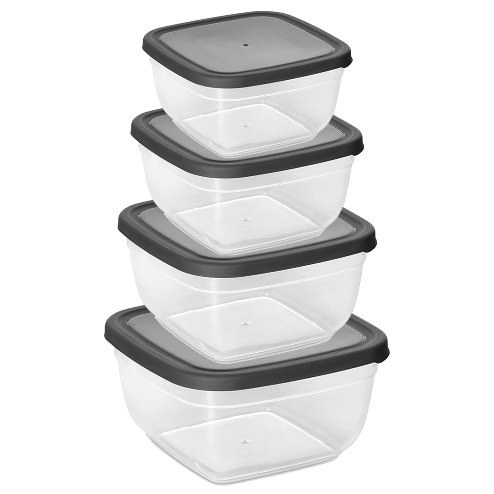 COLORED MAYA SQUARE FOOD CONTAINER SET OF 4