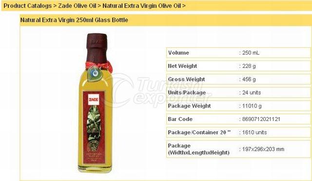 Natural Extra Virgin 250 ml Glass Bottle