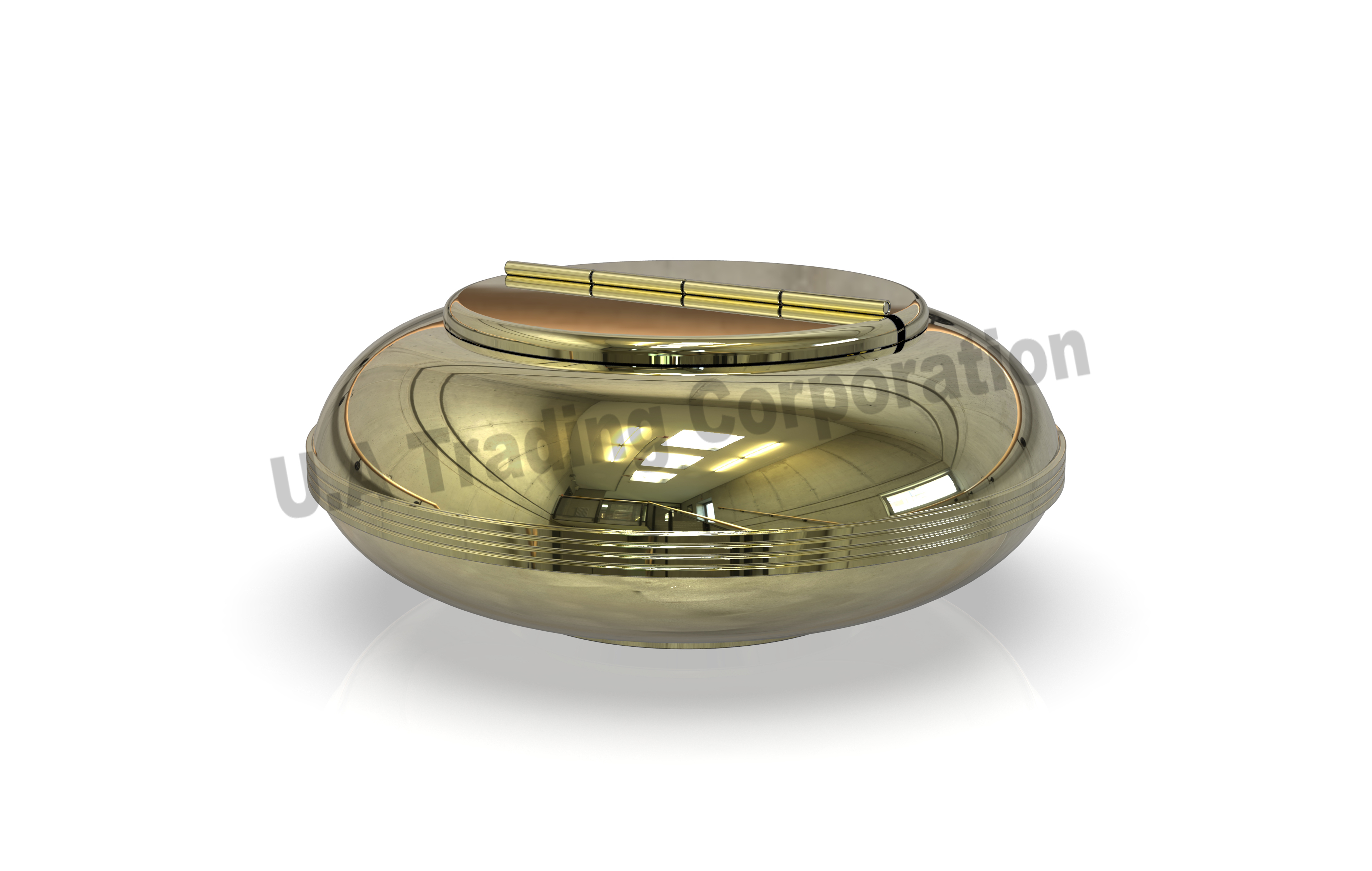 Brass half lid ashtray