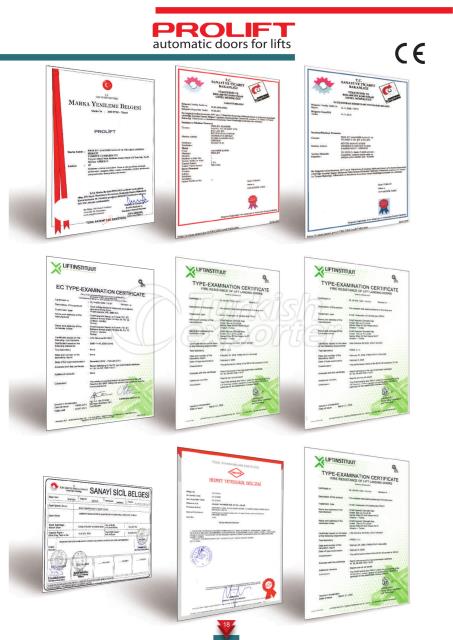PRODUCT CERTIFICATES