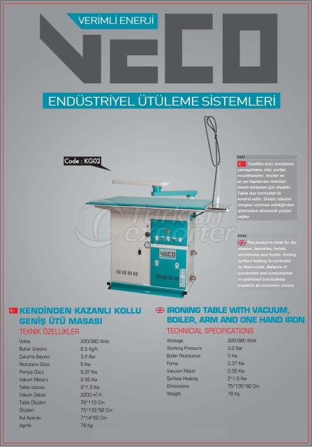 Ironing Board with Vacuum Boiler and Arm