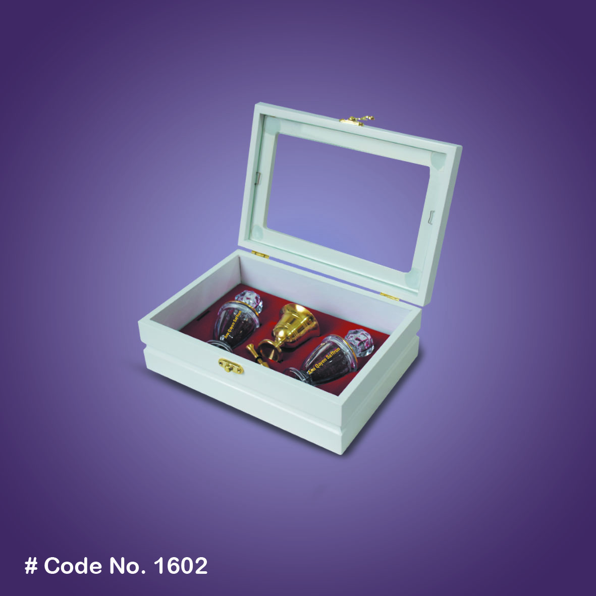 Iranian saffron in a wooden gift box