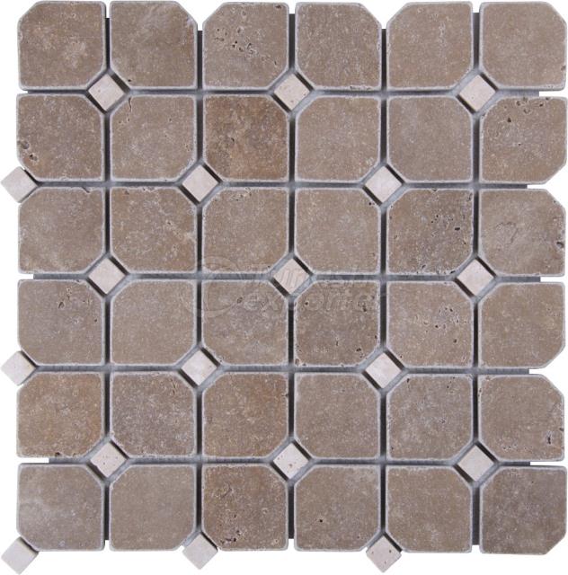 Hexagon Mosaic Noce Light Travertine