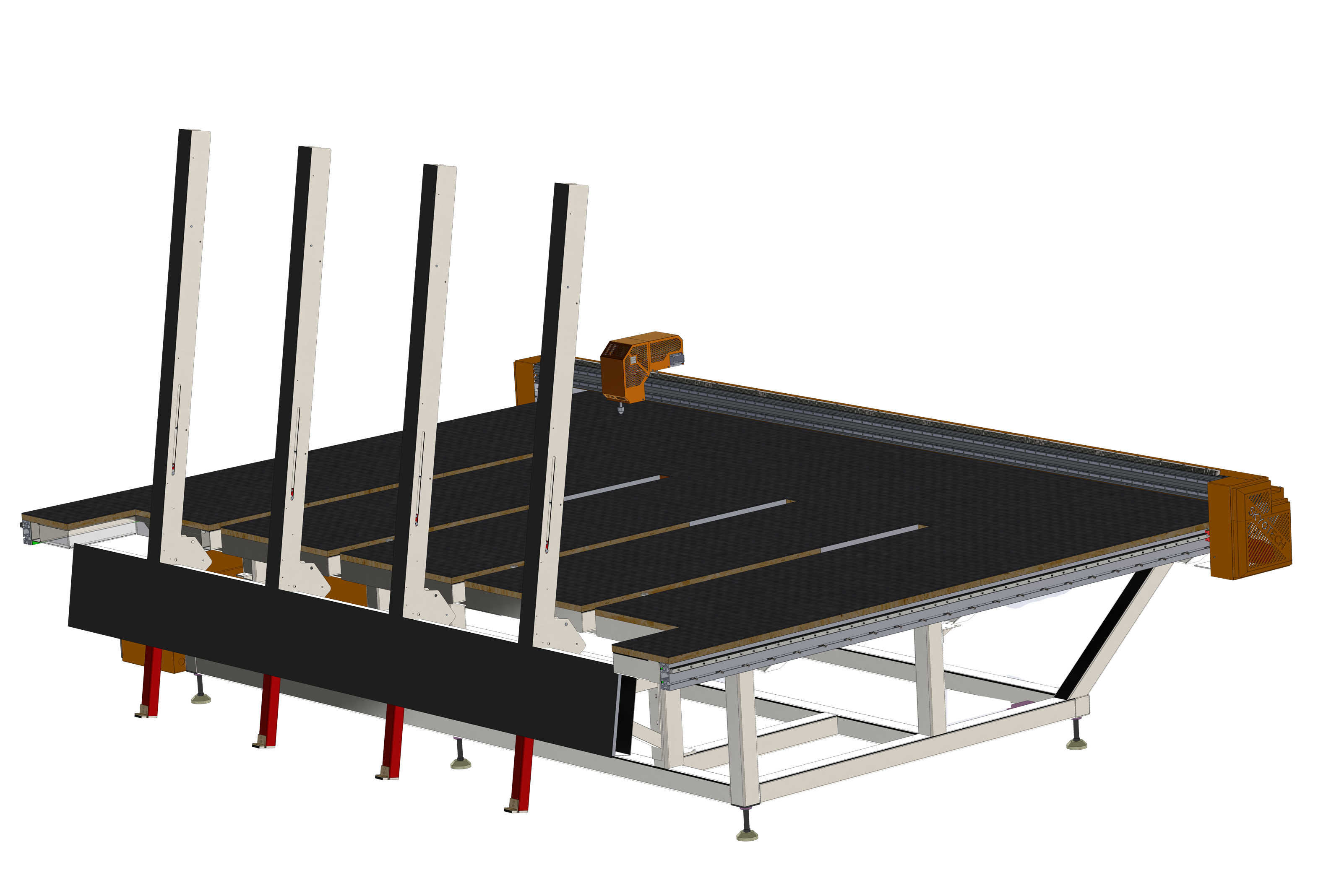 Equipamento de corte e quebra de vidro com sistema de carregamento SHERHAN